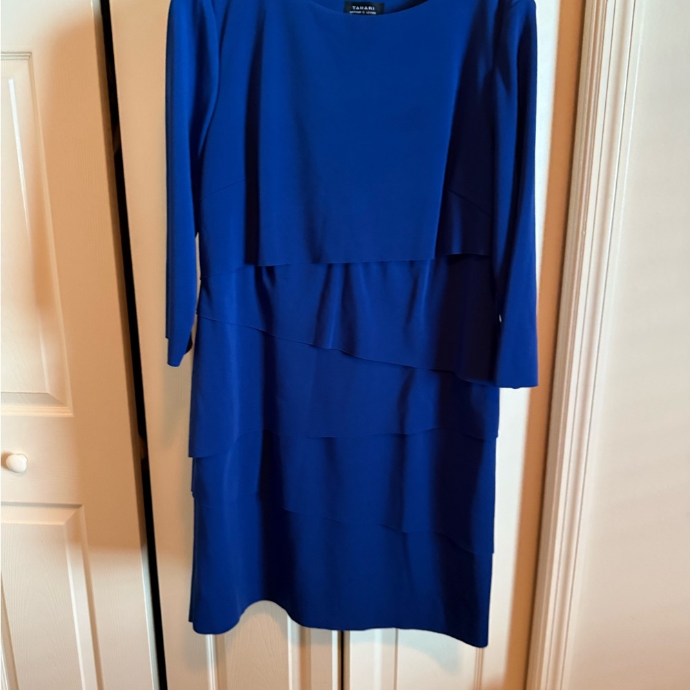 Tahari Royal Blue Long Sleeve Dress 1. Size16